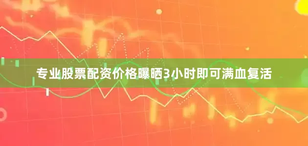专业股票配资价格曝晒3小时即可满血复活